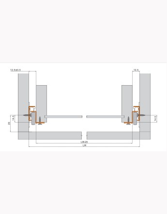 Drawer runners Tecno - white