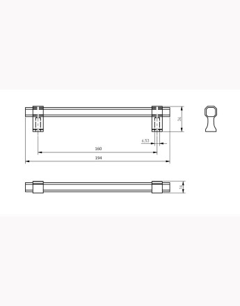 IMPERIAL - new modern, kitchen, bedroom, office cabinet door handle - 160mm, 256mm, and knob