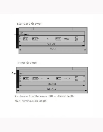 Drawer Runners Soft Close GTV - Versalite plus+