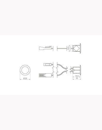 Dimmable touch switch - 12V, max 36W, fi 15, plastic, chrome - W03