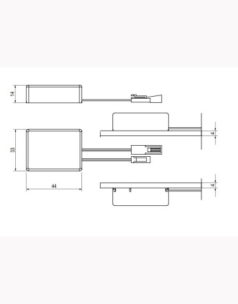 Undercounter switch up to 40mm, 12V, max 50W plastic - W10