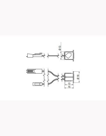 Dimmable push button switch 12V, max. 36W, fi14 plastic - W01 - black or white