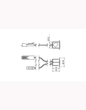 Dimmable push button switch 12V, max. 36W, fi14 plastic - W01 - black or white