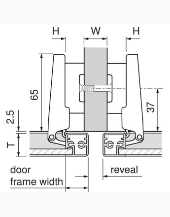 Blum 95° Full overlay CLIP top BLUMOTION narrow aluminum door soft-close hinge blum (71B950A)