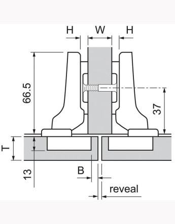 Blum 110° half overlay CLIP Top BLUMOTION hinge soft-close screw-on (71B3650) 