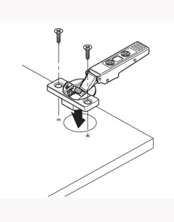 Blum 95° full overlay CLIP Top BLUMOTION thick door soft-close hinge screw-on (71B9550) ONYX