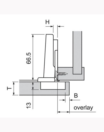 Blum 110° full overlay CLIP Top BLUMOTION hinge soft-close screw-on (71B3550) ONYX