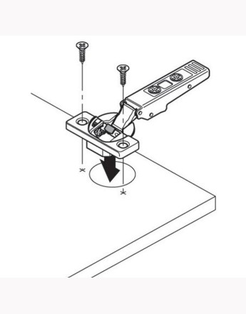 Blum 110° full overlay CLIP Top BLUMOTION hinge soft-close screw-on (71B3550) ONYX