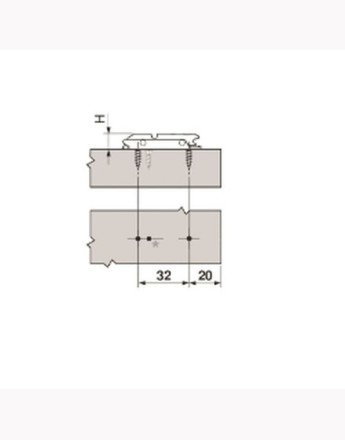 Blum 0mm inline mounting plate, wood screws blum (175H3100) ONYX