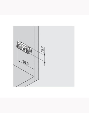 Blum 0mm inline mounting plate, wood screws blum (175H3100) ONYX