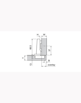 Blum 110° full overlay CLIP Top BLUMOTION hinge (71T3550) 