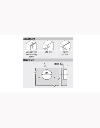 Blum 110° full overlay CLIP Top BLUMOTION hinge (71T3550) 