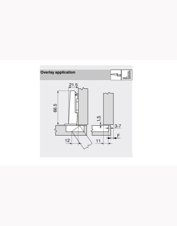 Blum 110° full overlay CLIP Top BLUMOTION hinge (71T3550) 