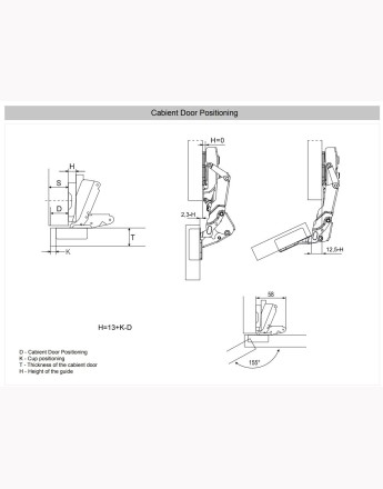 Kitchen hinges TECNO 155 degree Soft Close