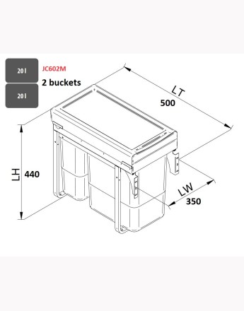 KITCHEN WASTE BIN SOFT CLOSE 300mm and 400mm