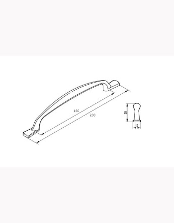 ALEGRA - kitchen, bedroom and office cabinet door handle - 160mm - gold, inox, chrome, black