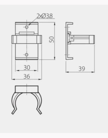4x Kitchen cabinet plinth black feet/legs + 2 clips