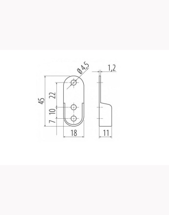 End support brackets for wardrobe hanging rail - oval, round - 1 pair