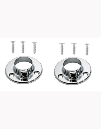End support brackets for wardrobe hanging rail - oval, round - 1 pair
