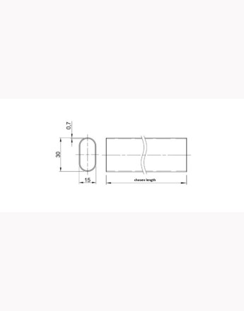 Wardrobe Rail / Rod Oval Steel - Black or Chrome, Customizable Length, Includes Rail End Supports 