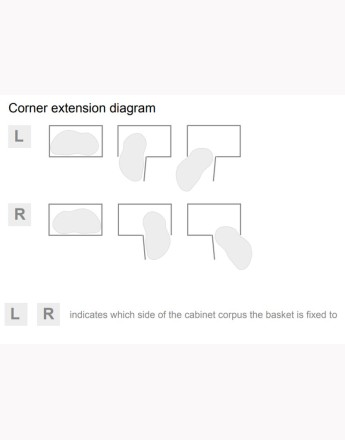 Corner Optima - pull out 900 mm and 1000 mm unit kidney corner basket - SOFT CLOSE