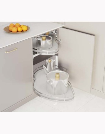 ERGO Corner Optima - pull out 900 mm and 1000 mm unit kidney corner basket - SOFT CLOSE
