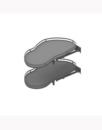 ERGO Corner Optima MAXIMA SILVA - Pull out 900 mm and 1000 mm unit kidney corner basket - SOFT CLOSE