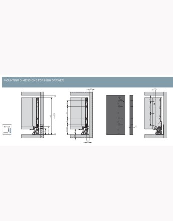 AXIS PRO drawer system with glass - black - high 84, 167 AXIS PRO drawer system with glass - black - high 84, 167