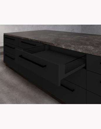 AXIS PRO drawer system with glass - black - high 84, 167 AXIS PRO drawer system with glass - black - high 84, 167