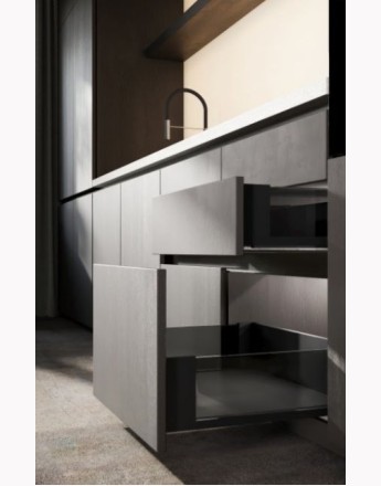 AXIS PRO drawer system with glass - black - high 84, 167 AXIS PRO drawer system with glass - black - high 84, 167