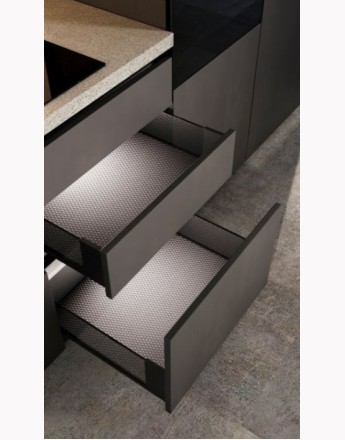 AXIS PRO drawer system with glass - black - high 84, 167 AXIS PRO drawer system with glass - black - high 84, 167