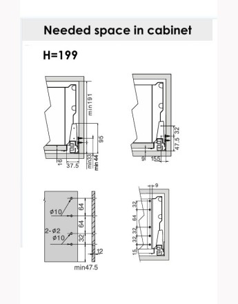Comfort Box Plus Drawers - soft close, silver, rectangular, 450mm, H84, H135, H199