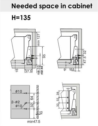 Comfort Box Plus Drawers - soft close, silver, rectangular, 450mm, H84, H135, H199 Comfort Box Plus Drawers - soft close, silver, rectangular, 450mm, H84, H135, H199