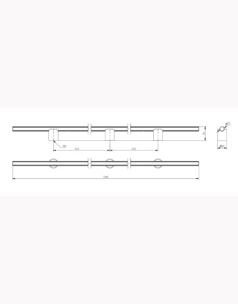 LINEA Furniture Handle - Modern Aluminium Cabinet Handle - 160mm, 320mm, 1200mm